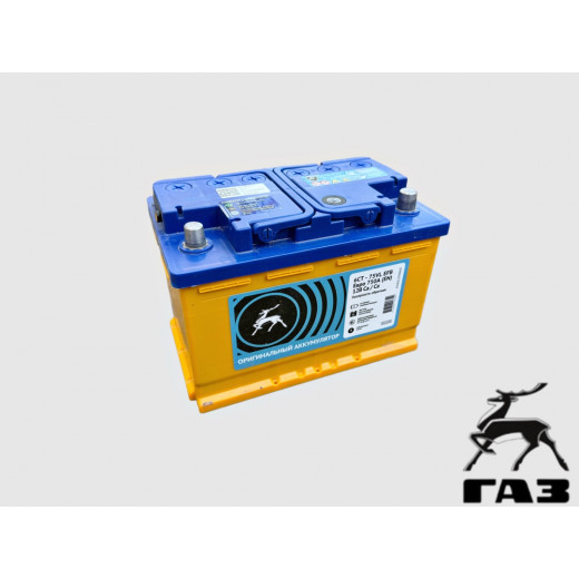 Аккумулятор АКОМ  75 Ah, 12V пуск.ток 750 А обратная полярность (- ; +) Газель NEXT Оригинал № А21R22.3703010 | ГАЗ