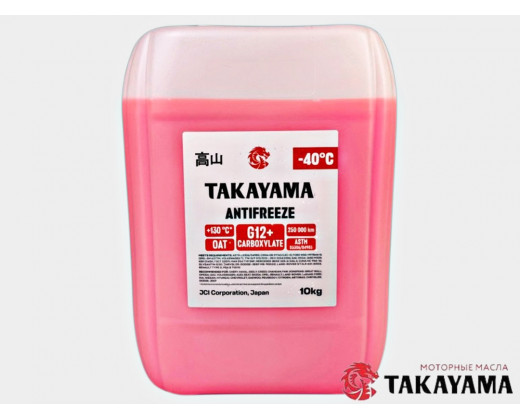 Охлаждающая жидкость Антифриз TAKAYAMA G12+ -40°C красный 10л № 102172 | TAKAYAMA