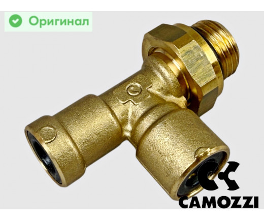 Фитинг латунный тройник вертикальный D=8х8 М16х1,5 ГАЗон NEXT, К..З пневмотормоза цанговый Оригинал № 94228-М16Х1.5 | CAMOZZI