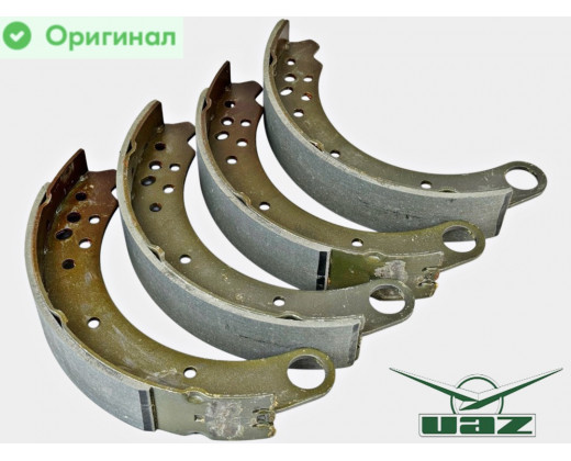 Колодка тормозная УАЗ Профи задняя барабанная (к-т 4 шт) Оригинал № 236021-3502082-00 | УАЗ