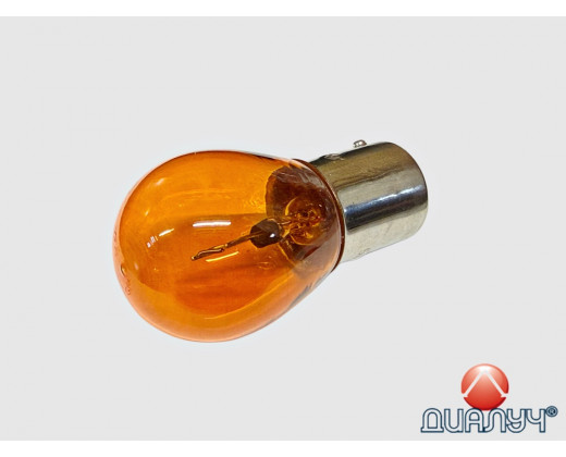 Лампа фары Газель 1 контакта оранжевая (габарит, поворот, стоп-сигнал) 12V/5W № 92221 | Диалуч