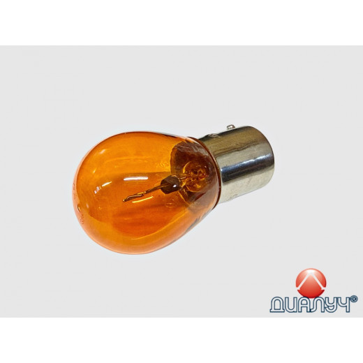 Лампа фары Газель 1 контакта оранжевая (габарит, поворот, стоп-сигнал) 12V/5W № 92221 | Диалуч